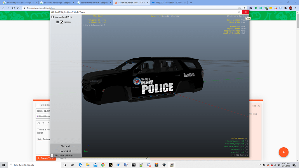 [SKIN TEXTURE] 2021 Tahoe B&W - Discussion - Cfx.re Community
