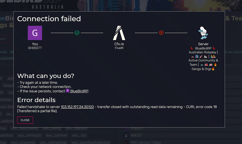 tigervpn connection failed