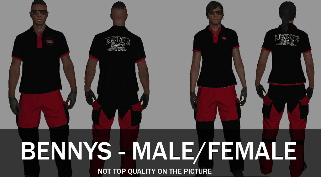 [release] Bennys Clothes [male Female] [fivem Ready] Releases Cfx
