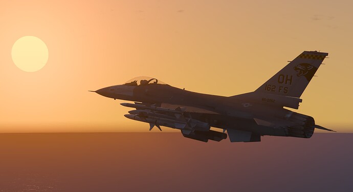 F-16 in the sunset
