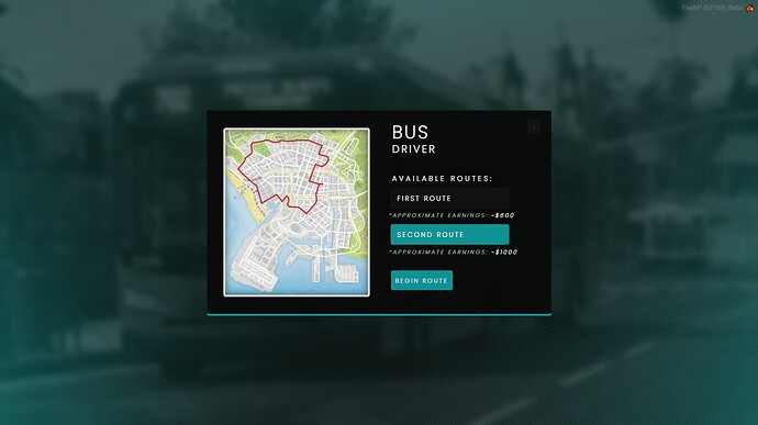Bus driver menu