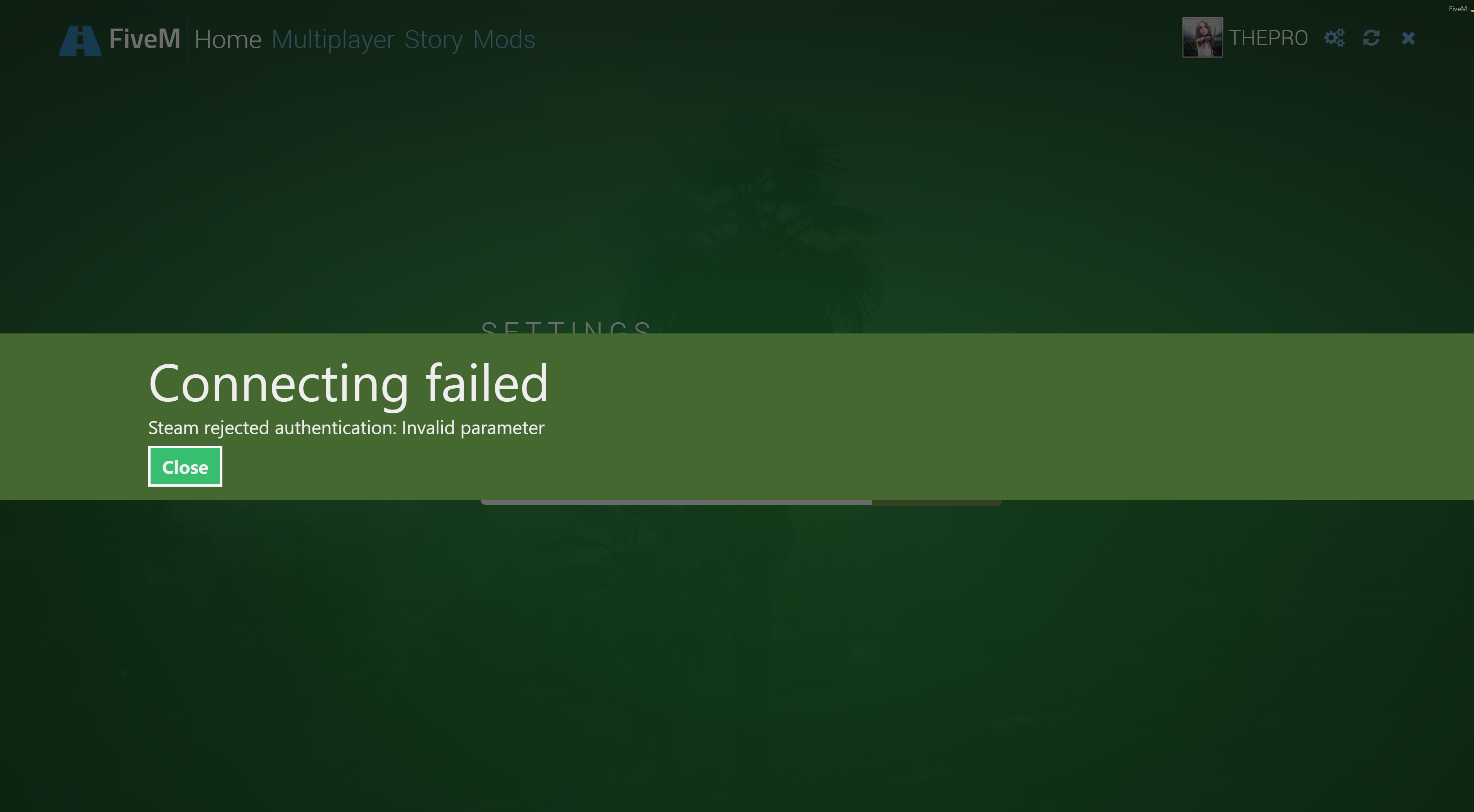 Invalid authentication steam