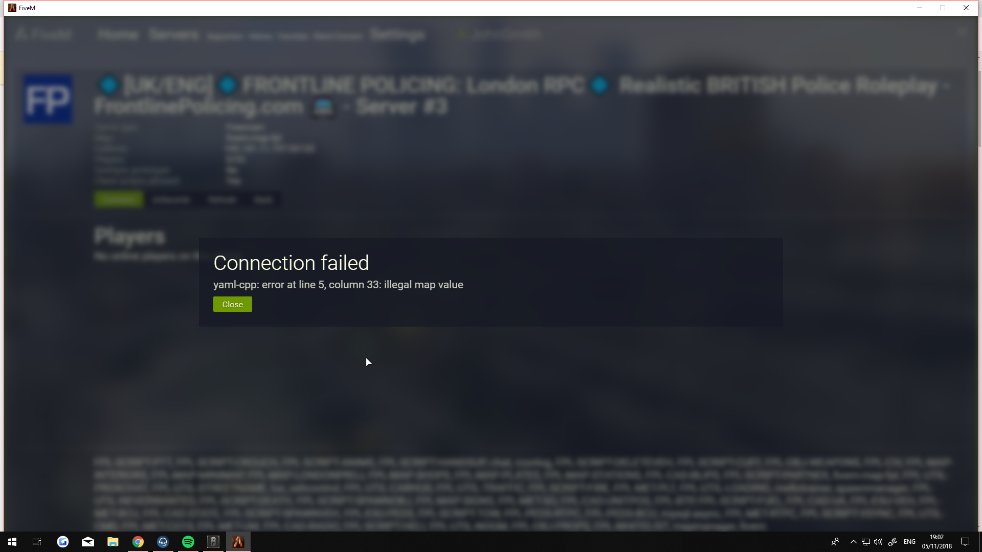 Connection failed 6