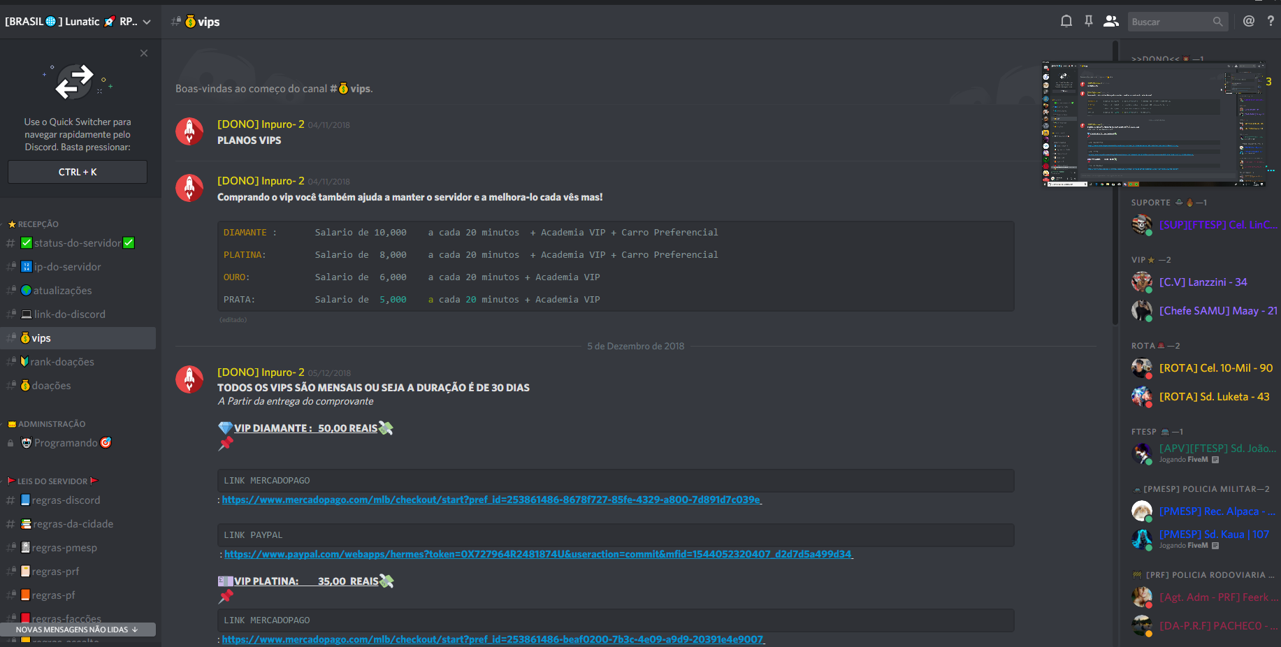 sell discord roleplay servers