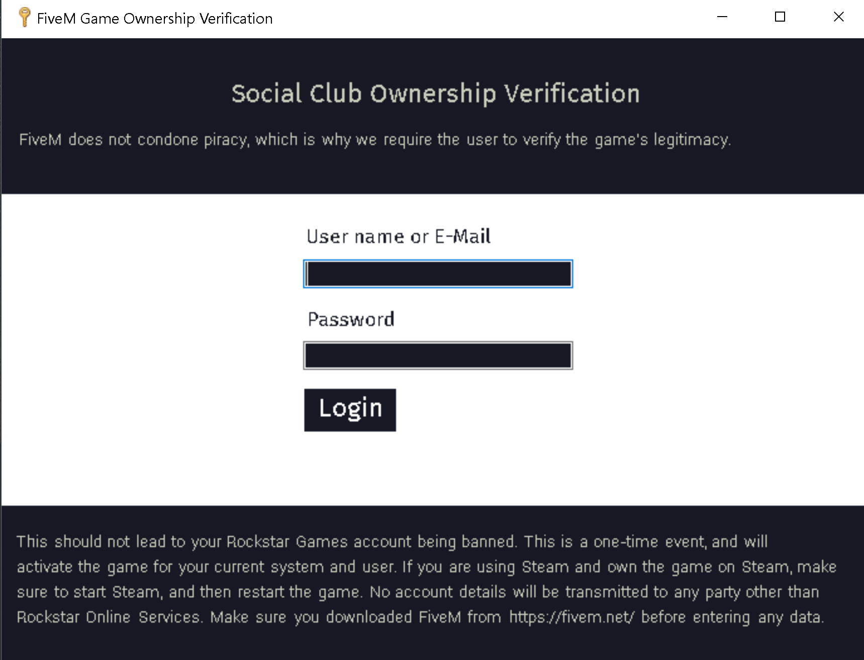 User verification. FIVEM License. Starting FIVEM. Аккаунт GTA 5 social Club. Restart game.
