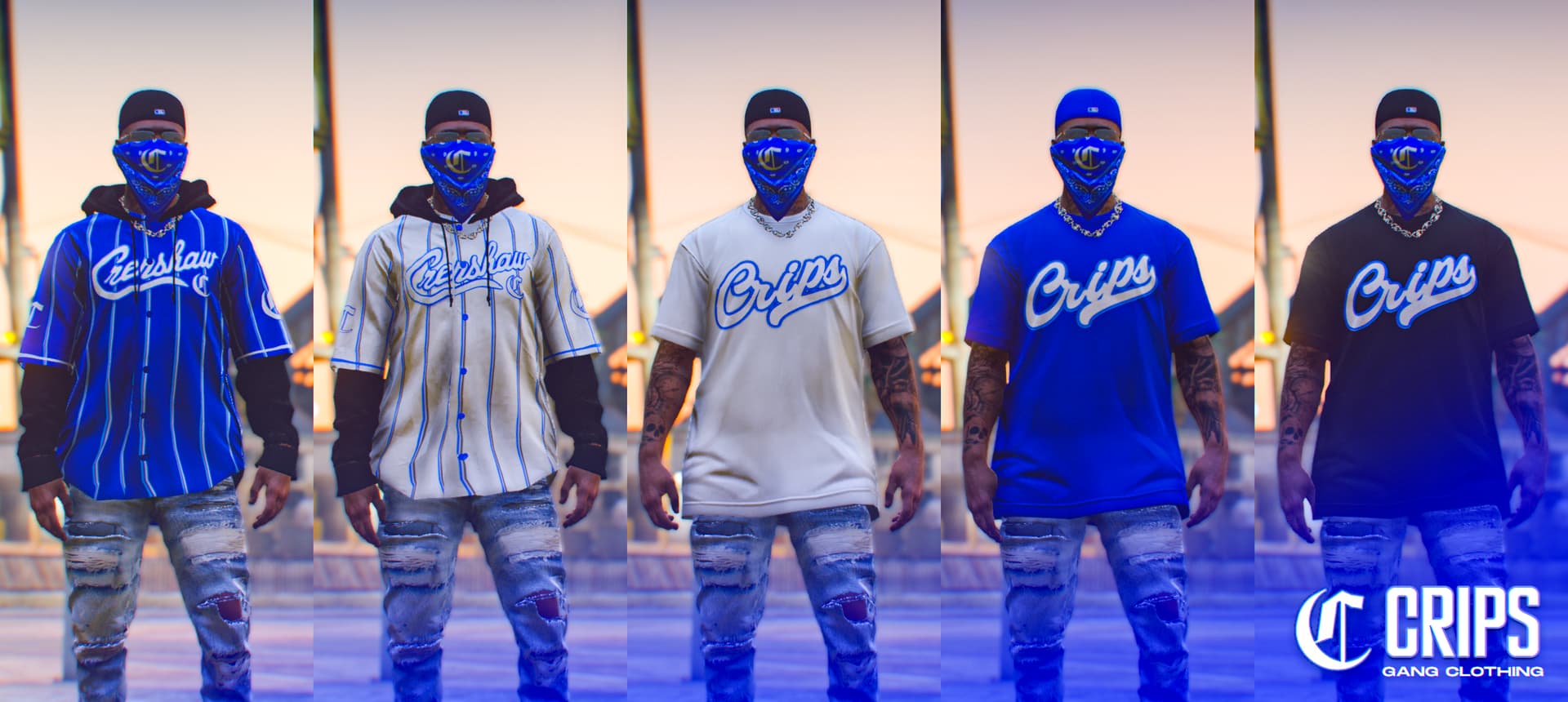 🔷 Crips Gang Clothing Pack | Male & Female [PAID][CLOTH] - Releases ...