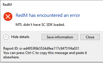 MTL didn't have SC SDK loaded - RedM Client Support - Cfx.re Community