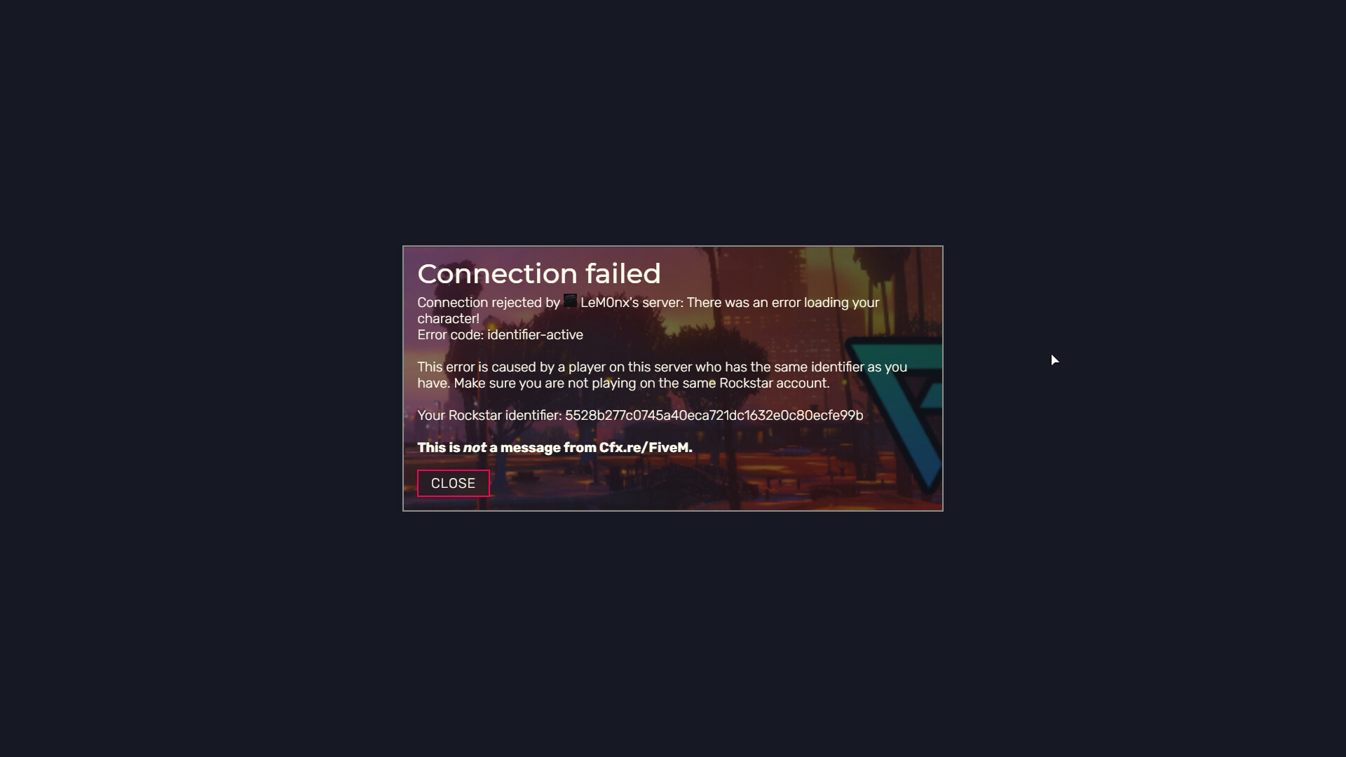 Что означает failed. Connection failed ошибка. Connection failed ошибка Mozilla. White list Error FIVEM. Connection rejected.