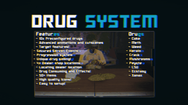 FiveM Weed and Cocaine Drugs, Drugs Process, Drugs Sell