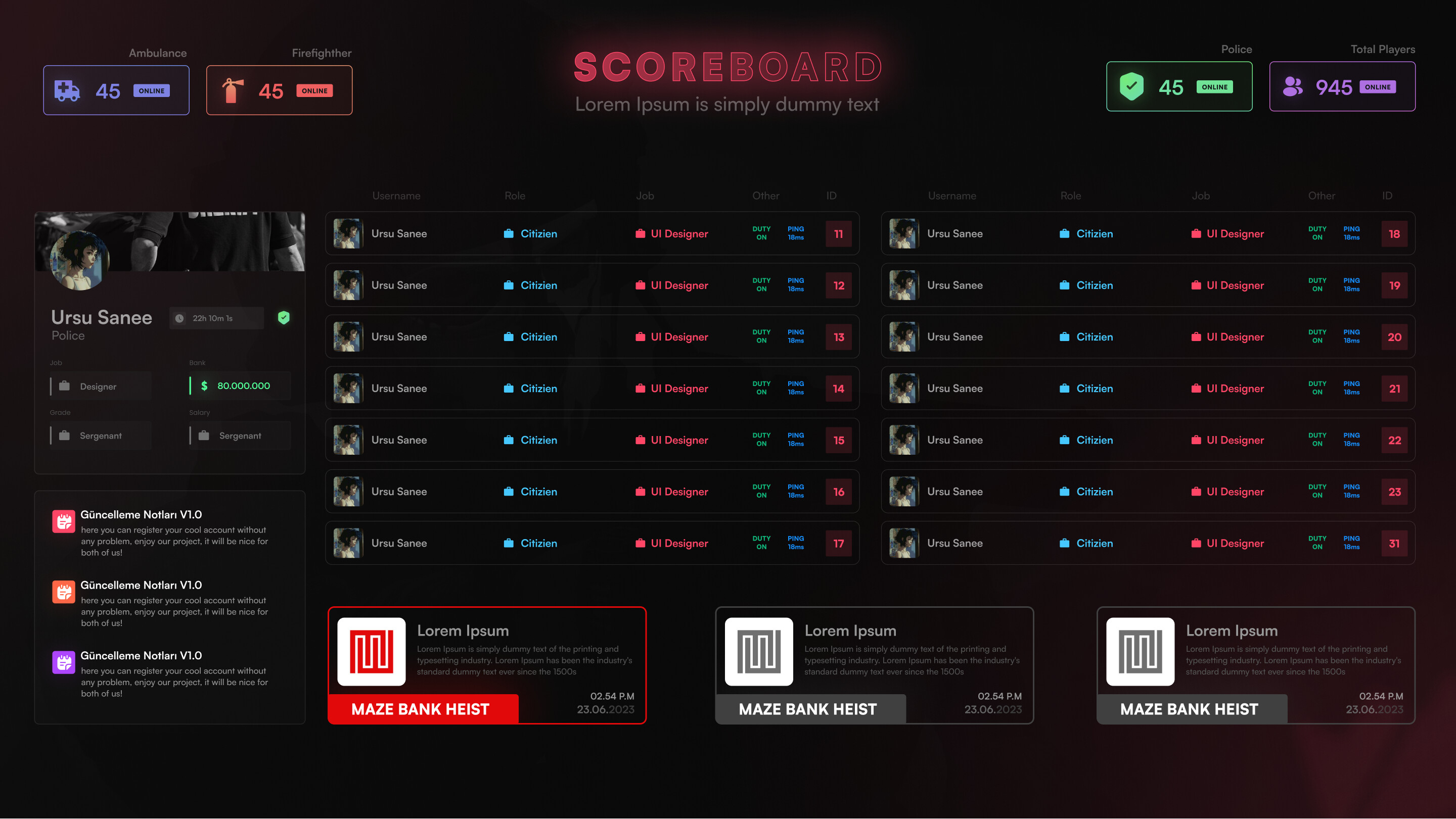 ESX QBCore Eyes Scoreboards V Responsive And Fast UI Releases Cfx Re Community