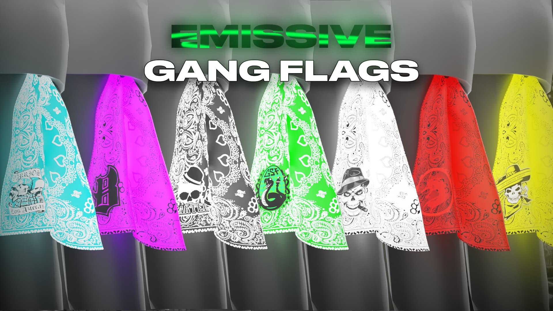 Emissive/Glowing Gang Flags (All Lore Gangs, FiveM Ready) - Releases ...