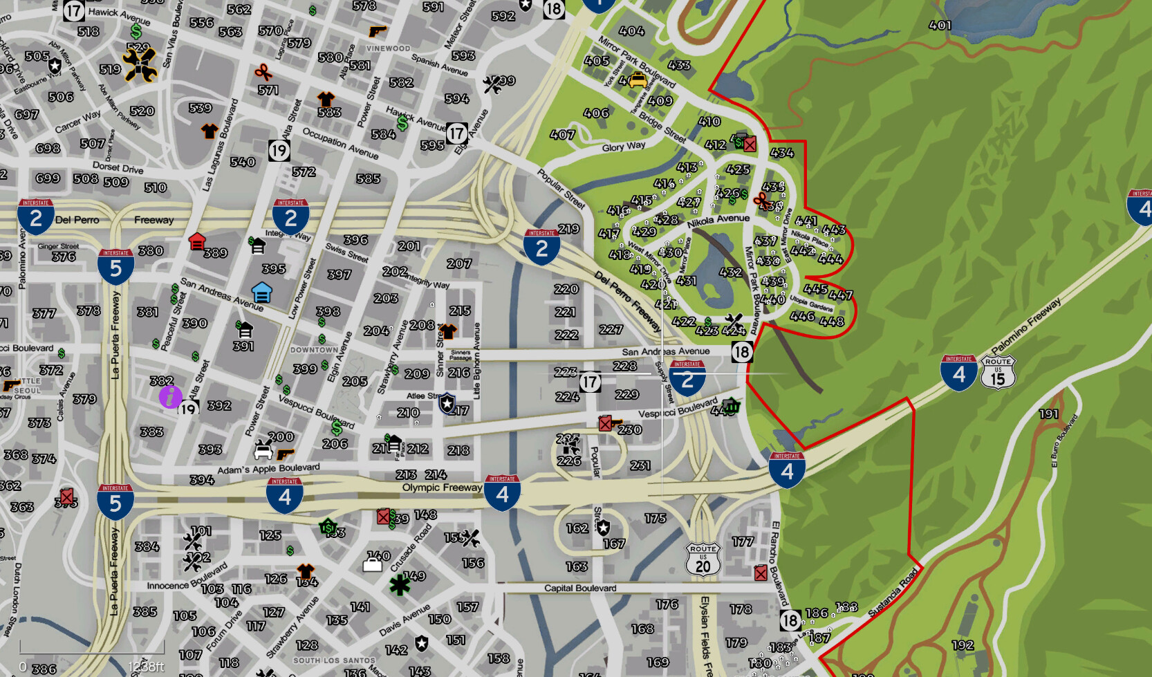 SP/FIVEM DOJRP Styled Map With Street Names and Addresses - Visuals & Data  FIle Modifications 