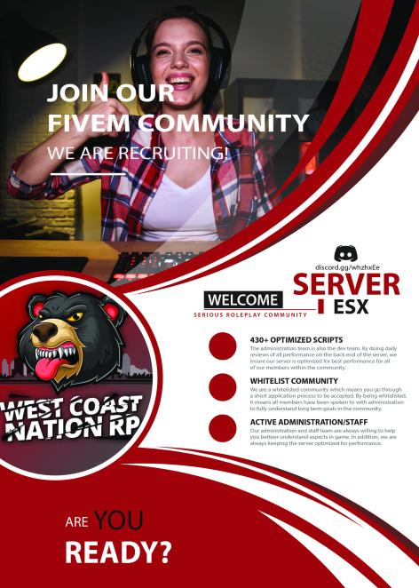 Promotional, recruitment poster design for your Fivem Server.