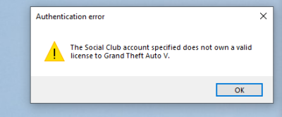 Launcher error A rockstar Games social club account owning Grand
