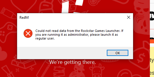 Could not read data from the Rockstar Launcher.., can't run SC as