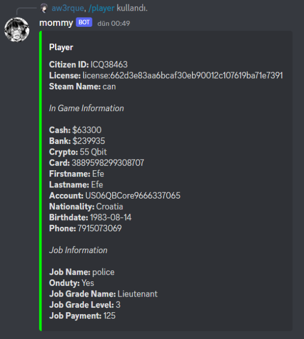 PAID QBCORE Price Updated Discord Bot Which Controls Your